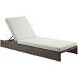 ACME Salena Patio Sun Lounge in Beige Fabric & Gray Finish