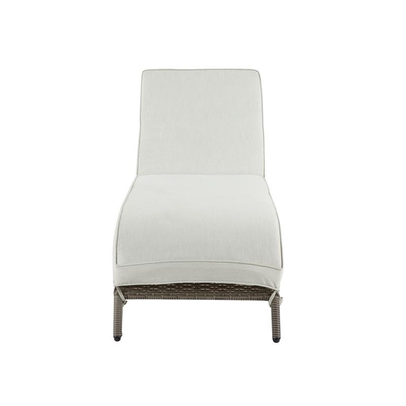 ACME Salena Patio Sun Lounge in Beige Fabric & Gray Finish