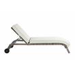 ACME Salena Patio Sun Lounge in Beige Fabric & Gray Finish