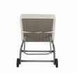 ACME Salena Patio Sun Lounge in Beige Fabric & Gray Finish