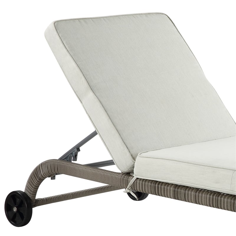 ACME Salena Patio Sun Lounge in Beige Fabric & Gray Finish