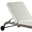 ACME Salena Patio Sun Lounge in Beige Fabric & Gray Finish