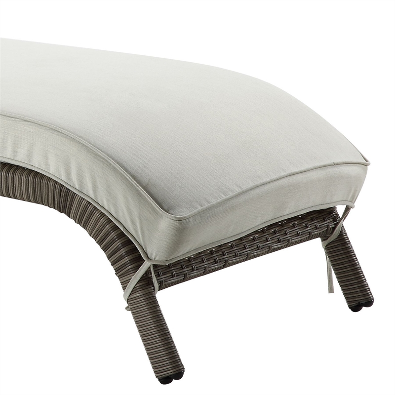 ACME Salena Patio Sun Lounge in Beige Fabric & Gray Finish