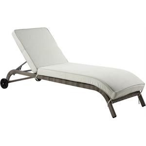 ACME Salena Patio Sun Lounge in Beige Fabric & Gray Finish