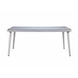 ACME Jenneva 7Pc Patio Dining Set in Night Green Fabric & Gray Finish