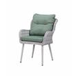 ACME Jenneva 7Pc Patio Dining Set in Night Green Fabric & Gray Finish