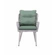 ACME Jenneva 7Pc Patio Dining Set in Night Green Fabric & Gray Finish
