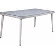 ACME Jenneva 7Pc Patio Dining Set in Night Green Fabric & Gray Finish