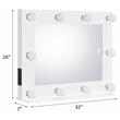 ACME Avery Rectangle Wooden Frame Accent Mirror with Lighting in White