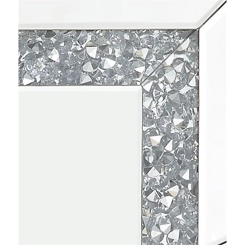 ACME Noralie Rectangle Glass Wall Decor in Mirrored and Faux Diamonds Inlay
