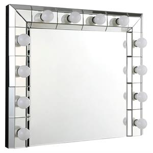 acme dominic horizontal rectangle glass wall decor in mirrored
