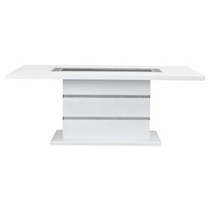 ACME Elizaveta Rectangle Wood Top Dining Table in Gray and White High Gloss