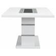ACME Elizaveta Rectangle Wood Top Dining Table in Gray and White High Gloss