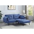 ACME Furniture Nafisa Fabric Upholstered Adjustable Sofa with Ottoman in Blue