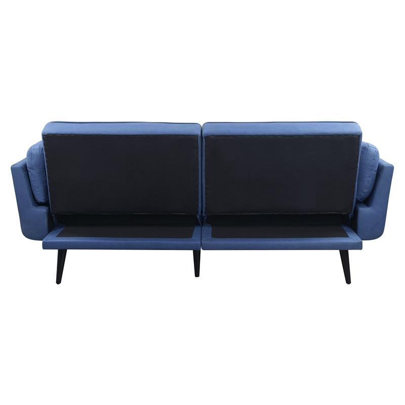 ACME Furniture Nafisa Fabric Upholstered Adjustable Sofa with Ottoman in Blue