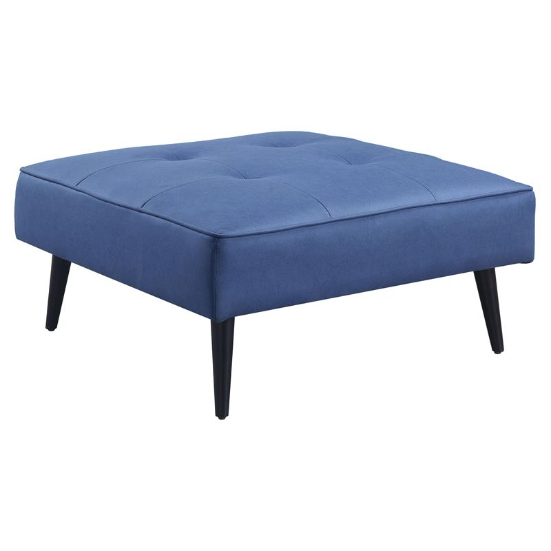 ACME Furniture Nafisa Fabric Upholstered Adjustable Sofa with Ottoman in Blue