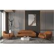 ACME Leonia Upholstery Sofa with Sloped Arms in Cognac Leather