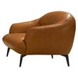 ACME Leonia Upholstery Chair with Sloped Arms in Cognac Brown Leather