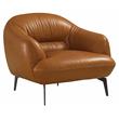 ACME Leonia Upholstery Chair with Sloped Arms in Cognac Brown Leather