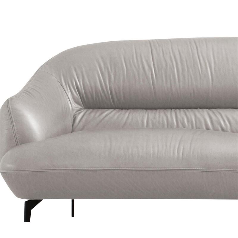 ACME Leonia Upholstery Sofa with Sloped Arms in Taupe Leather