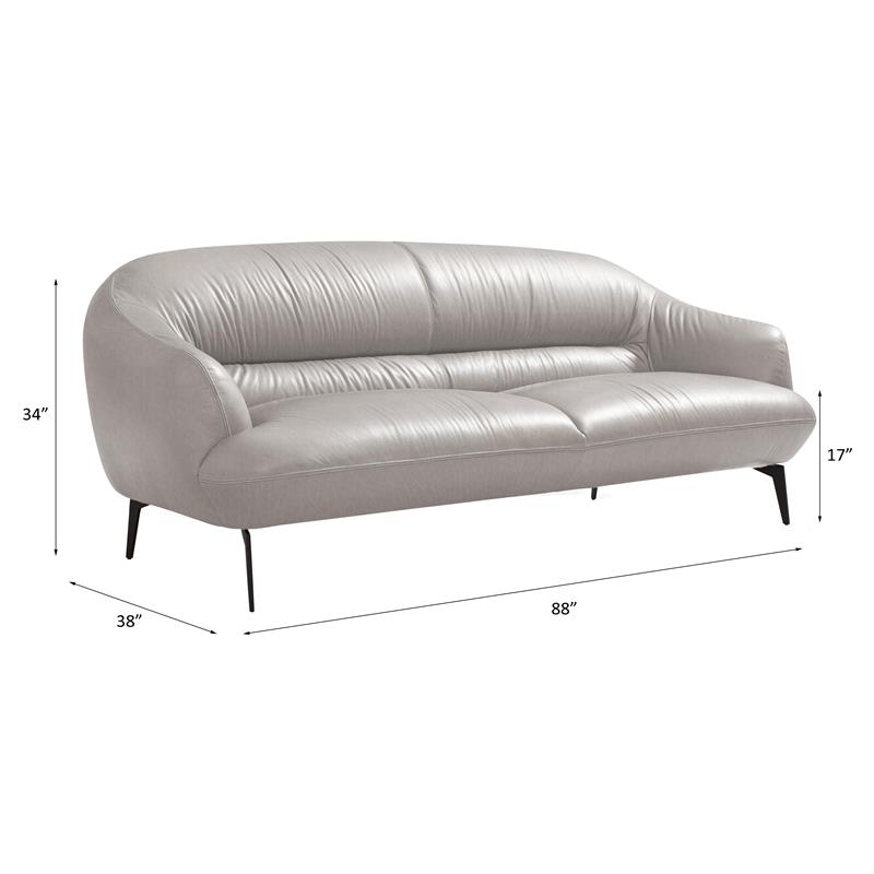 ACME Leonia Upholstery Sofa with Sloped Arms in Taupe Leather