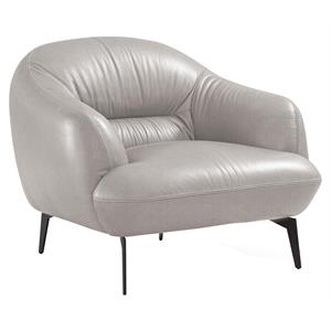 acme leonia upholstery chair with sloped arms in taupe leather