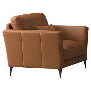 acme tussio upholstery arm chair pillows in saddle tan leather