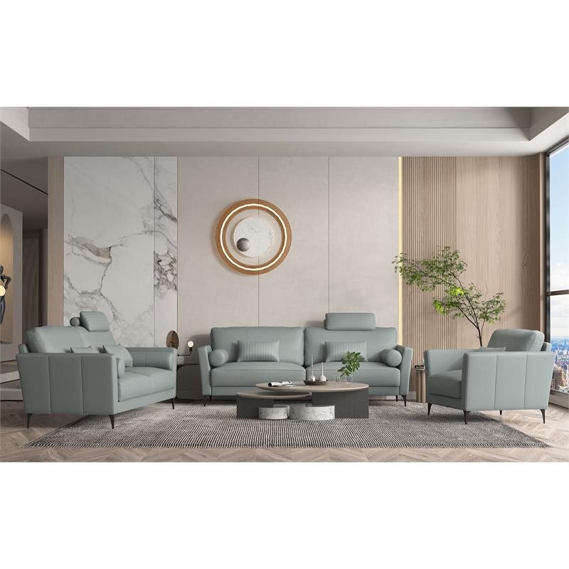 ACME Tussio Upholstery Sofa with 5 Pillows in Watery Leather