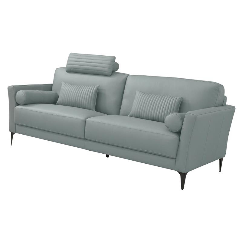 ACME Tussio Upholstery Sofa with 5 Pillows in Watery Leather