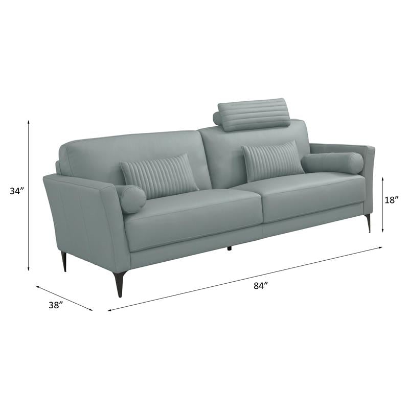 ACME Tussio Upholstery Sofa with 5 Pillows in Watery Leather