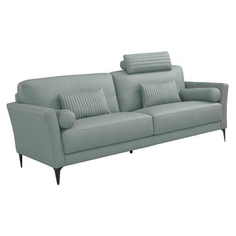 ACME Tussio Upholstery Sofa with 5 Pillows in Watery Leather