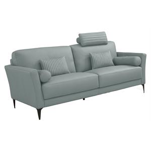 acme tussio upholstery loveseat with 5 pillows in watery leather