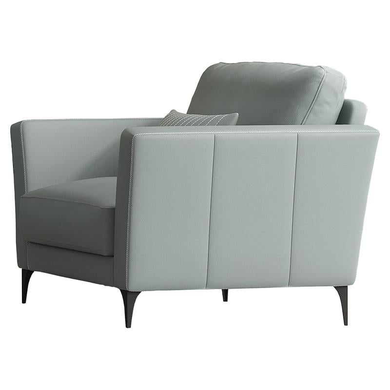 ACME Tussio Upholstery Arm Chair with Pillow in Watery Leather
