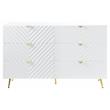 ACME Gaines Wooden Dresser with 6-Drawer in White High Gloss