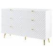 ACME Gaines Wooden Dresser with 6-Drawer in White High Gloss