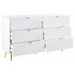 ACME Gaines Wooden Dresser with 6-Drawer in White High Gloss