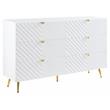ACME Gaines Wooden Dresser with 6-Drawer in White High Gloss
