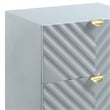 ACME Gaines Wooden Nightstand with 2-Drawer in Gray High Gloss