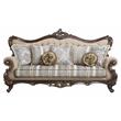 ACME Ragnar Sofa with 7 Pillows in Light Brown Fabric and Cherry
