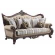 ACME Ragnar Sofa with 7 Pillows in Light Brown Fabric and Cherry
