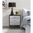 ACME Myles Wooden Storage Nightstand in Black and Silver and Gold