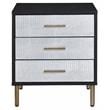 ACME Myles Wooden Storage Nightstand in Black and Silver and Gold