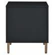 ACME Myles Wooden Storage Nightstand in Black and Silver and Gold