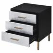 ACME Myles Wooden Storage Nightstand in Black and Silver and Gold