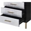 ACME Myles Wooden Storage Nightstand in Black and Silver and Gold