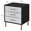 ACME Myles Wooden Storage Nightstand in Black and Silver and Gold
