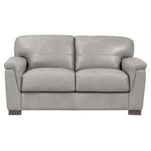 acme cornelia upholstery cushion back loveseat in pearl gray leather