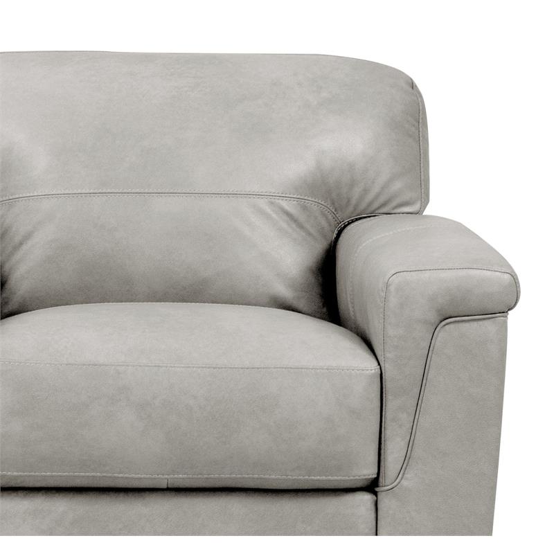 ACME Furniture Cornelia Leather Upholstery Cushion Back Chair in Pearl Gray