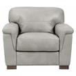 ACME Furniture Cornelia Leather Upholstery Cushion Back Chair in Pearl Gray