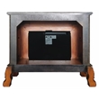 ACME Dresden Floral Molding Wooden Frame Grand Fireplace in Cherry Oak